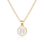 White initial n pendant necklace