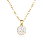 White initial s pendant necklace
