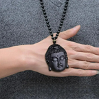 Necklace with Obsidian Buddha Pendant