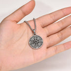 Compass Necklace with Nautical Wind Rose Pendant