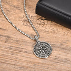 Compass Necklace with Nautical Wind Rose Pendant