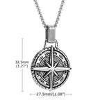 Compass Rose Pendant Necklace for Men