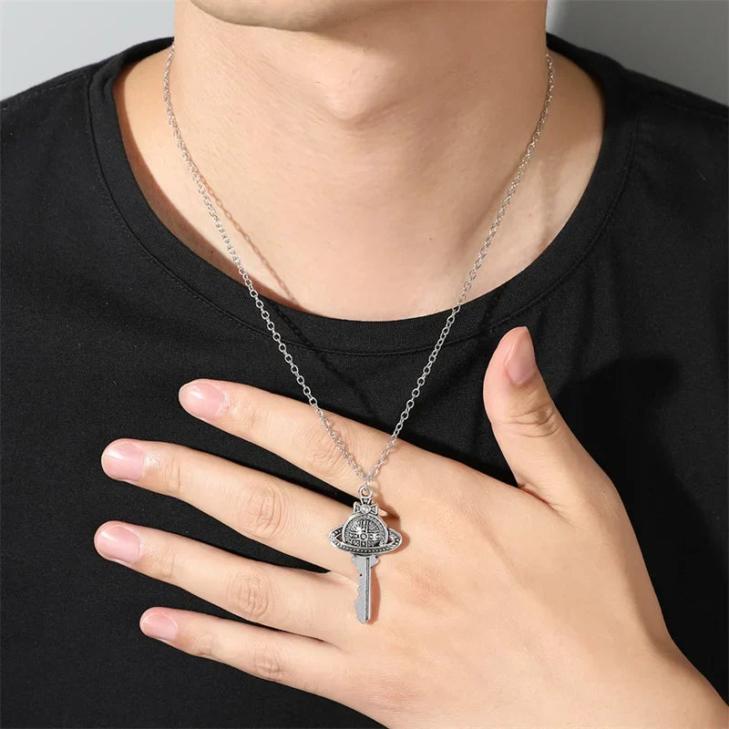 Necklace with universe key pendant