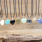 Necklace with Heart Agate Stone Pendant