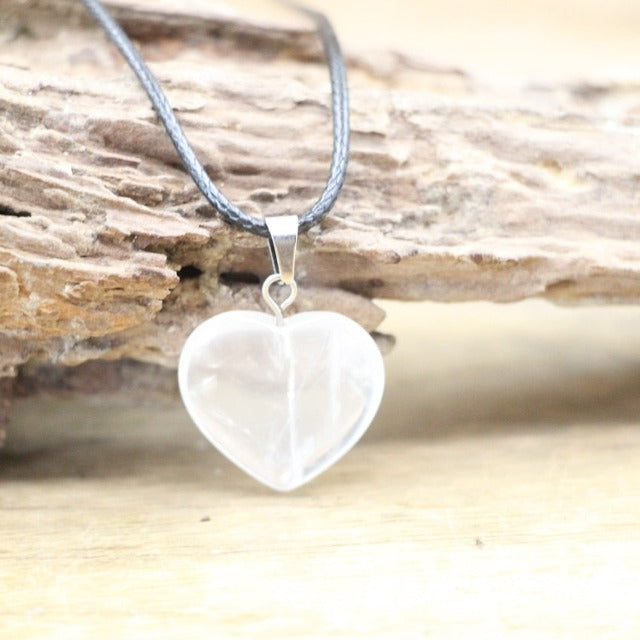 Necklace with Heart Agate Stone Pendant