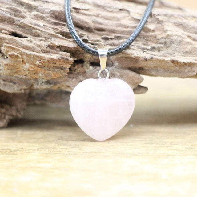 Necklace with Heart Agate Stone Pendant