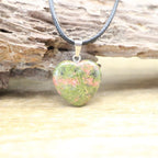 Necklace with Heart Agate Stone Pendant