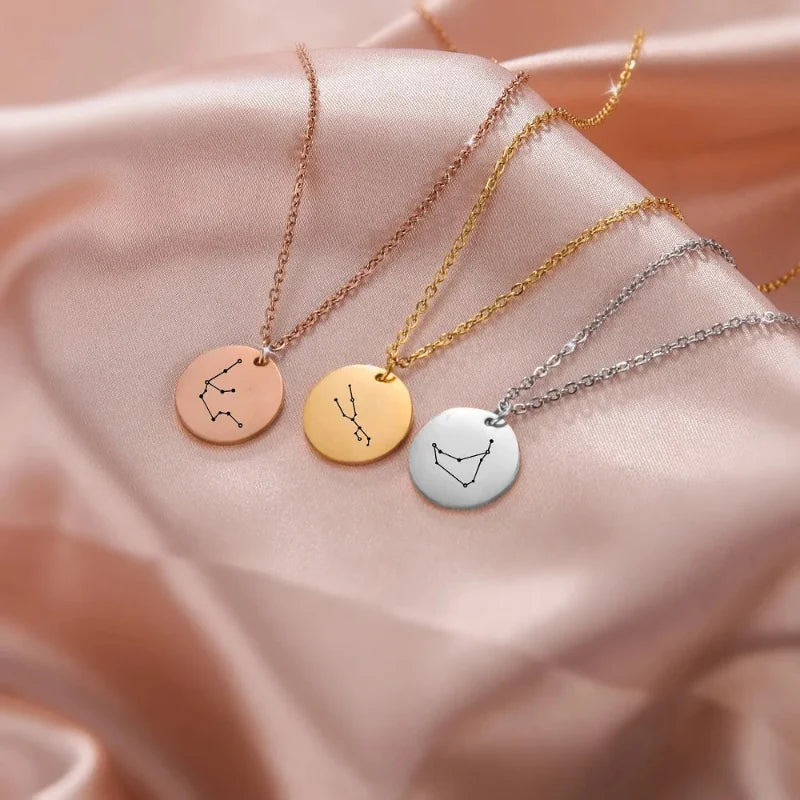 Necklace with Constellation Zodiac Sign Pendant