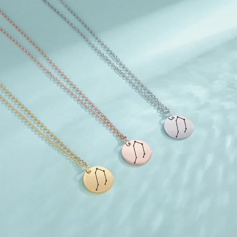 Necklace with Constellation Zodiac Sign Pendant