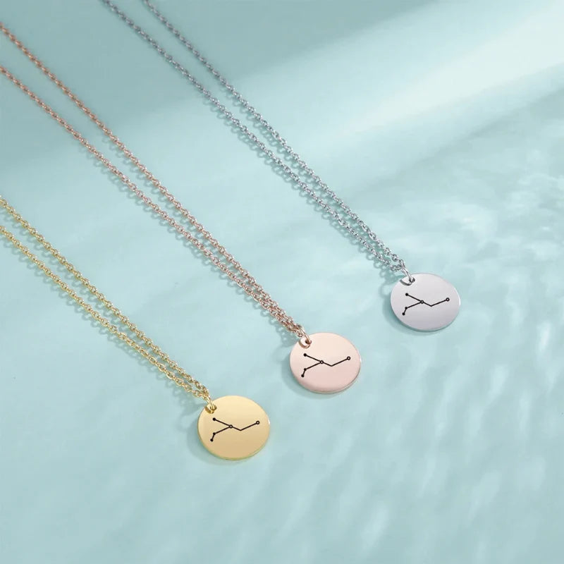 Necklace with Constellation Zodiac Sign Pendant