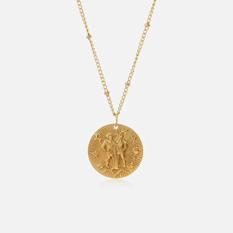 Necklace with Constellation Zodiac Sign Pendant