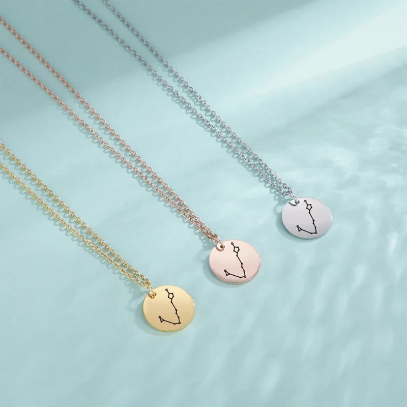 Necklace with Constellation Zodiac Sign Pendant