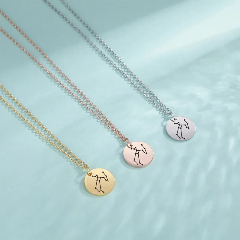 Necklace with Constellation Zodiac Sign Pendant