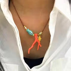 Necklace with Coral Pendant and Orange Fish