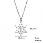 Necklace with Cross Pendant and Star of David Jewish Symbols
