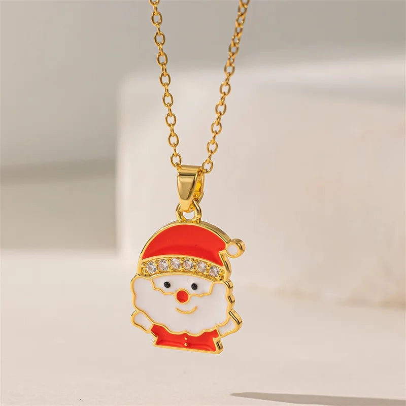 Necklace with Santa Claus Christmas Pendant