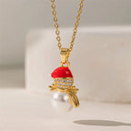 Necklace with Snowman Christmas Pendant
