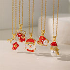 Necklace with Snowman Christmas Pendant