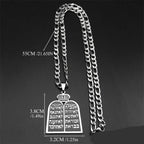 Necklace with Jewish prayer pendant, the 10 Commandments of the Torah