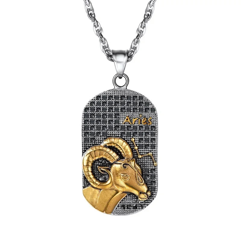 Necklace with an Astrological Zodiac Sign-Style Pendant