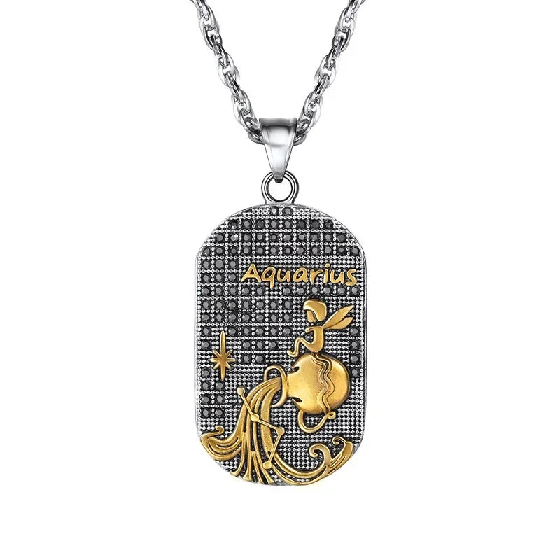 Necklace with an Astrological Zodiac Sign-Style Pendant