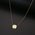 Lucky Clover Leaf Pendant Necklace gold