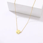 Lucky Clover Leaf Pendant Necklace gold