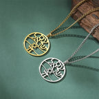 Necklace with Hebrew letter pendant, Chai and the Star of David Jewish symbols in gold
