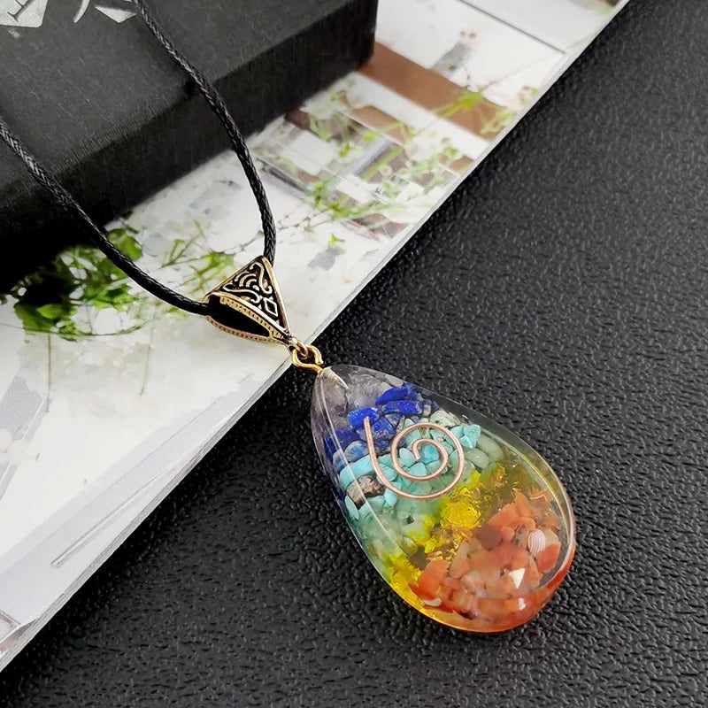 Necklace with 7 Chakra Stone Pendant