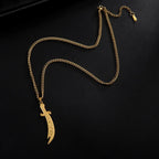 Necklace with Ali Zulfiqar sword pendant Arabic Islamic Muslim gold