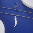 Necklace with Ali Zulfiqar sword pendant Arabic Islamic Muslim silver