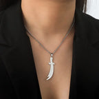 Necklace with Ali Zulfiqar sword pendant Arabic Islamic Muslim silver