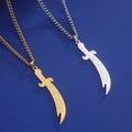 Necklace with Ali Zulfiqar sword pendant Arabic Islamic Muslim gold