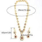 Traditional Arabic wedding necklace with pendant and drop earrings