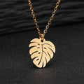Necklace with Palm Leaf Pendant gold