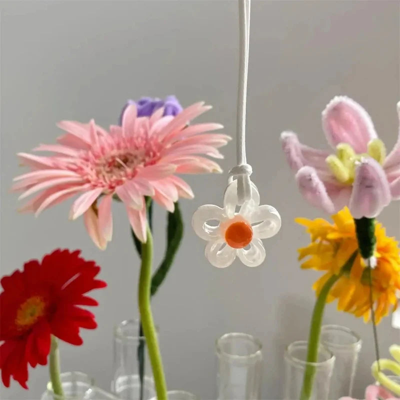Necklace with Colorful Flower Pendant
