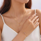Necklace with Violet Zircon Tulip Flower Pendant
