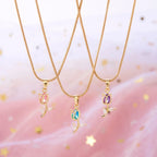 Necklace with Green Zircon Tulip Flower Pendant