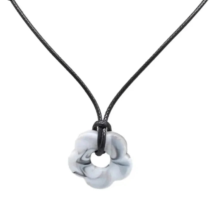 Romantic Style Flower Pendant Necklace gray