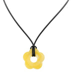 Romantic Style Flower Pendant Necklace yellow