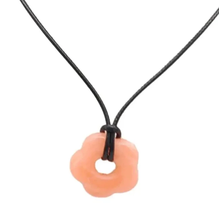 Romantic Style Flower Pendant Necklace orange