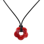 Romantic Style Flower Pendant Necklace red