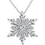 Necklace with White Zircon Snowflake Pendant