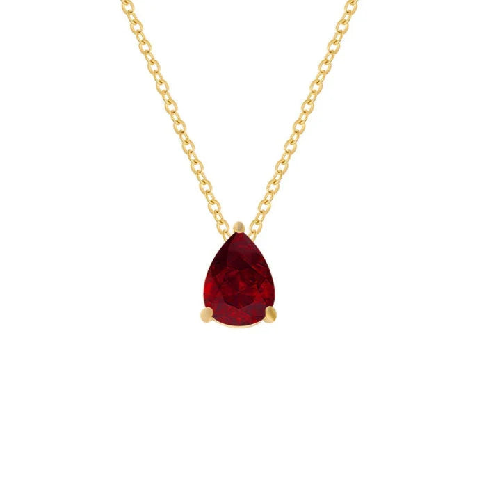 Necklace with Water Drop Pendant in Zircon Birthstone