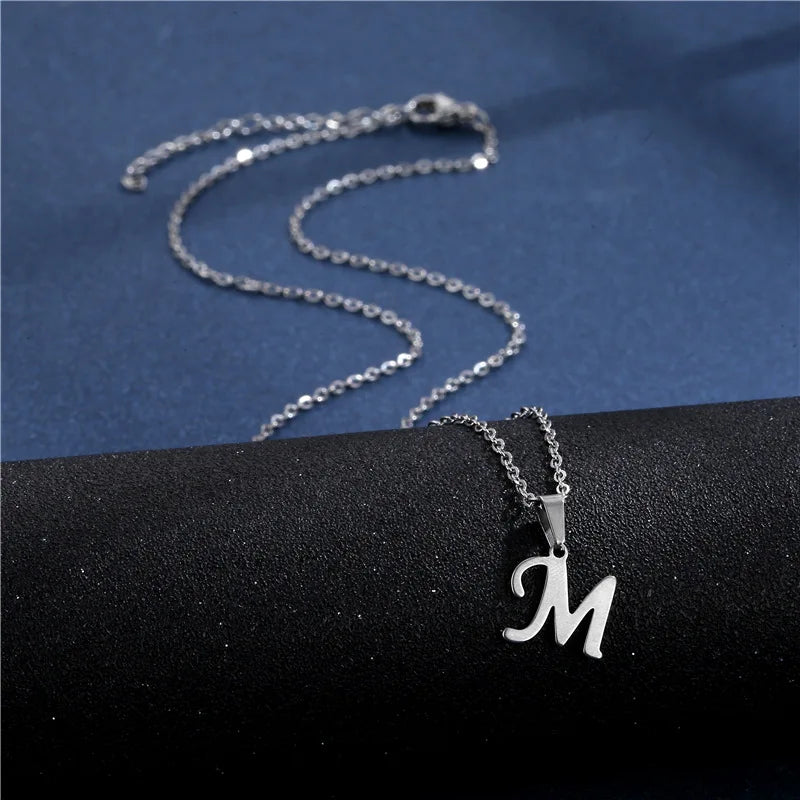 Custom necklace with initial pendant m