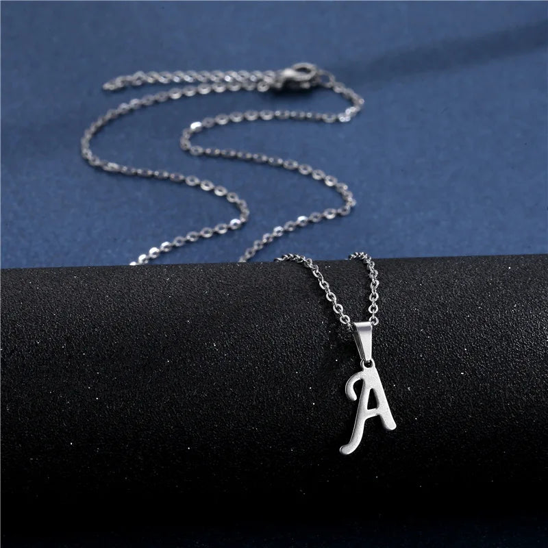 Custom necklace with initial pendant a