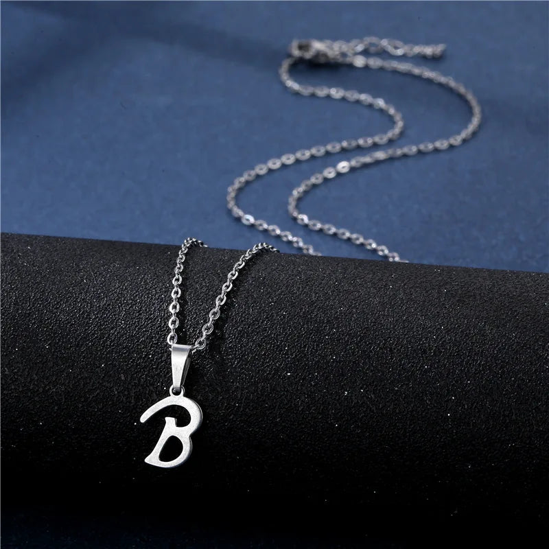 Custom necklace with initial pendant b