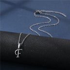 Custom necklace with initial pendant f