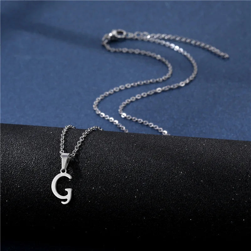 Custom necklace with initial pendant g