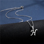 Custom necklace with initial pendant h